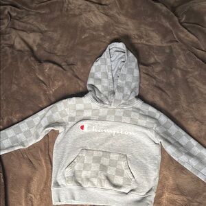 Champion Kids Checkered Gray Hoodie